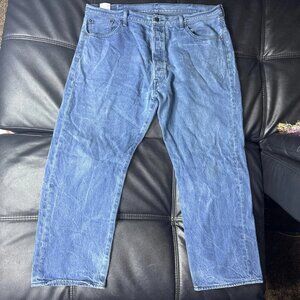 Levi's 501 Men's Straight Leg Jeans Blue Denim 5-Pocket Classic Casual 42x30